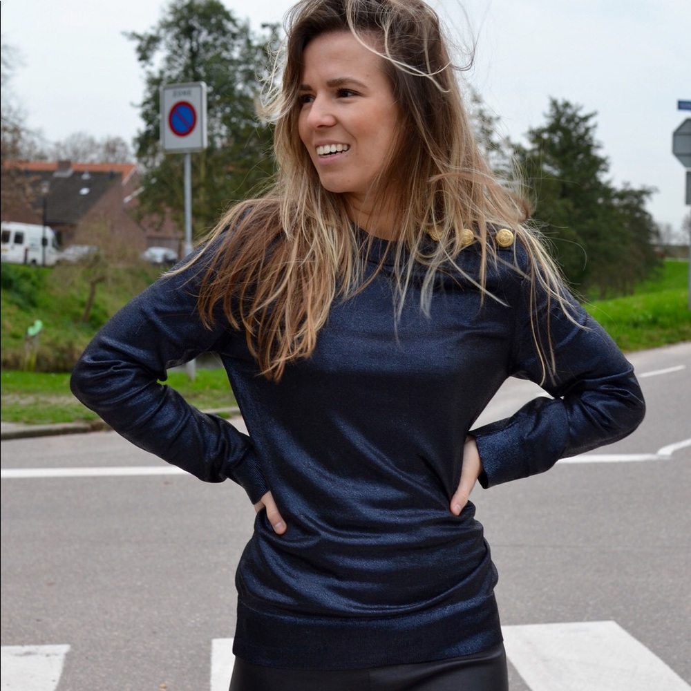 Balmain x H&M Blue metallic sweater
